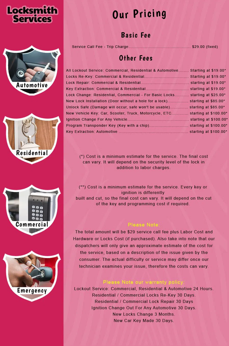 Englewood Cliffs NJ Locksmith Store Englewood Cliffs, NJ 201-347-6019 - price-list-c-18